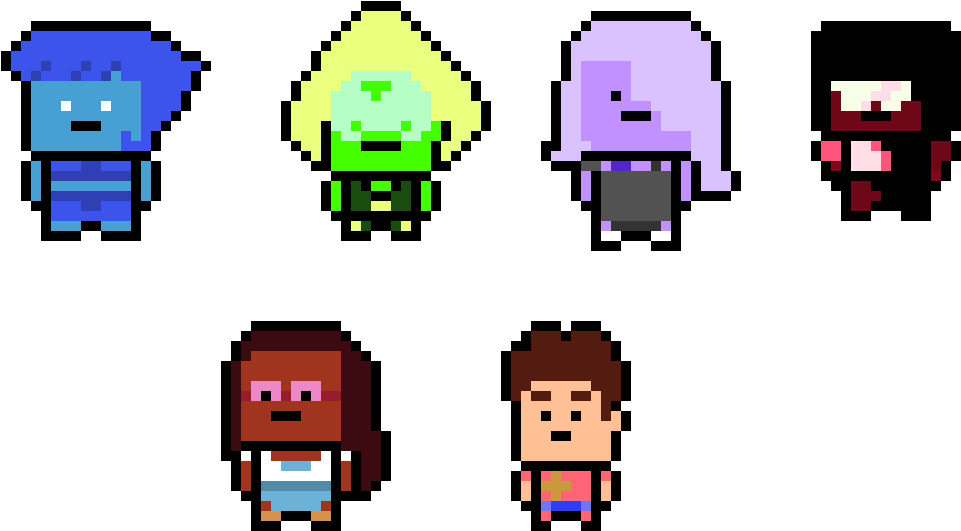 Steven Universe Chibis - Pixel Art (1010x600), Png Download