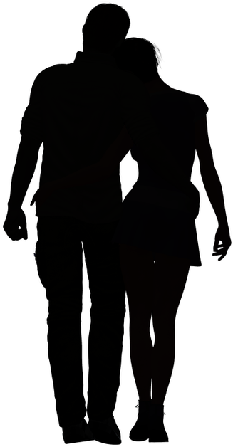 Couple Standing Png Silhouette (585x640), Png Download