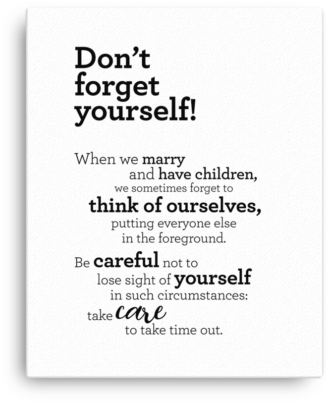 Don't Forget Yourself - Poster (1000x1000), Png Download