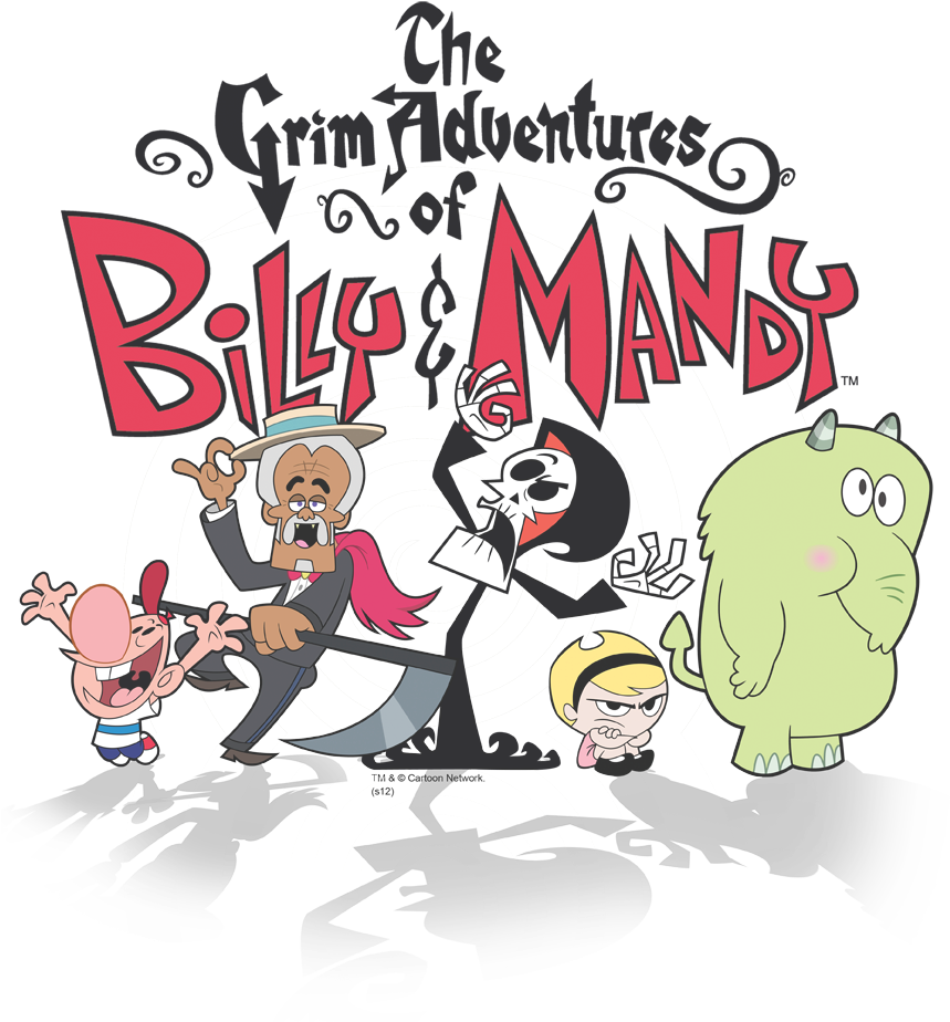 The Grim Adventures Of Billy & Mandy Group Shot Men's - Grim Adventures Of Billy And Mandy Logo (864x956), Png Download