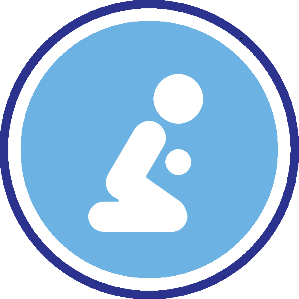 Prayer Worship Icon Blue - Circle (1000x1000), Png Download