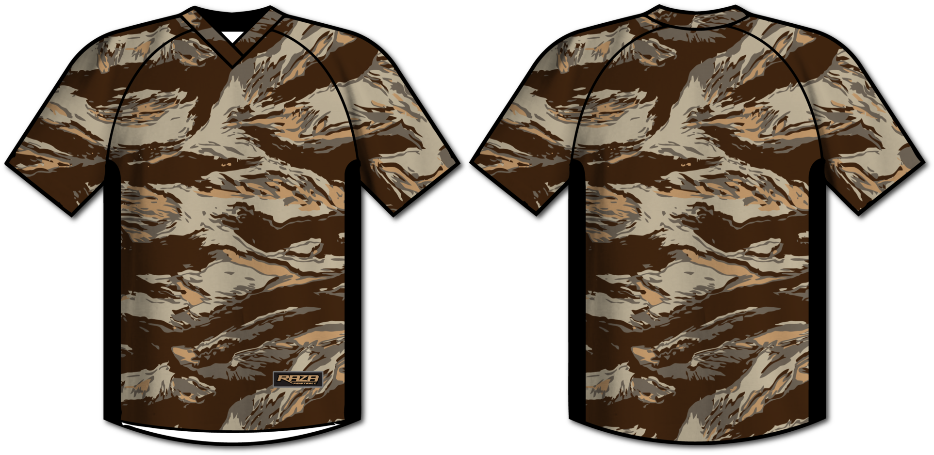 Desert Tiger Stripe Short Sleeve Budget Baller - Sleeve (2048x1031), Png Download