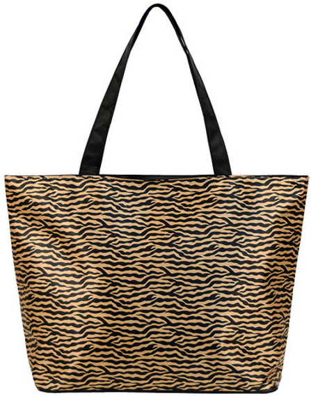Tiger Stripe Print Tote With Standard Monogram - Lux Accessories Black And White Zebra Print Bow See (569x569), Png Download