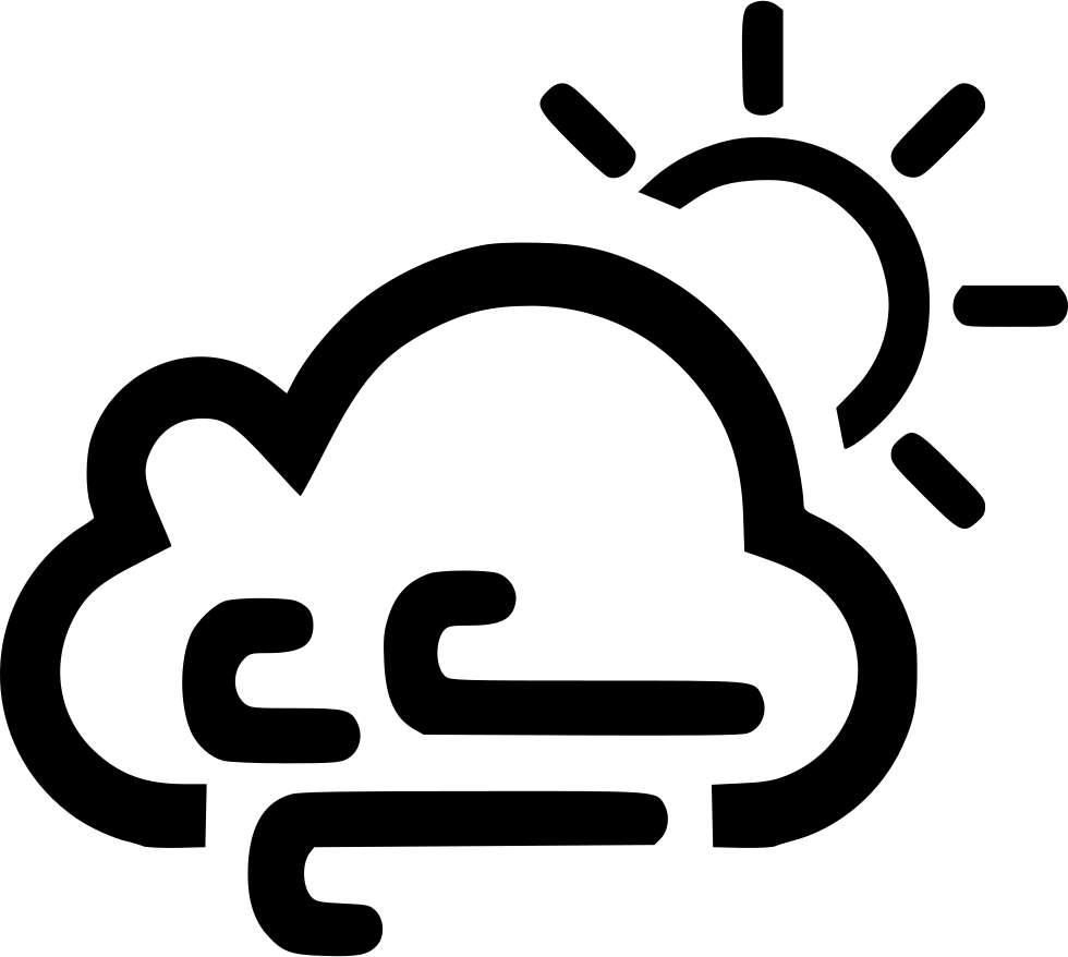 Cloud Wind Windy Sun Sunny Svg Png Icon Free Download - Wind And Snow Icon (980x878), Png Download