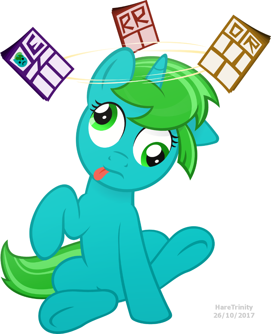 Haretrinity, Derp, Dizzy, Female, Mare, Oc, Oc Only, - Cartoon (900x1106), Png Download