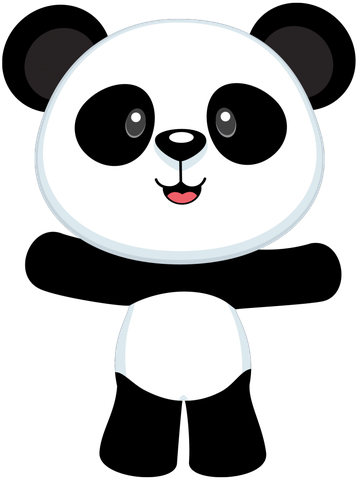 Pandas Animados Png - Panda Bear Cupcake Toppers, Panda Bear Cake Toppers, (357x480), Png Download