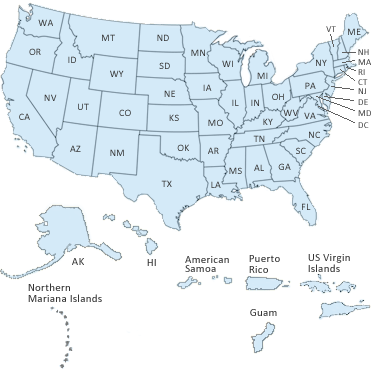 Map Of The Us - United States Of America (371x385), Png Download