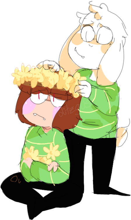 Tumblr Nwl2m40h2a1u6srqeo1 1280 - Asriel And Chara Png (768x768), Png Download