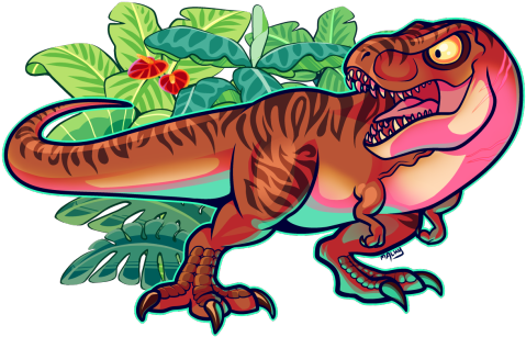And The Last Dinos For Now - Tiranosaurio Rex Animado (500x312), Png Download