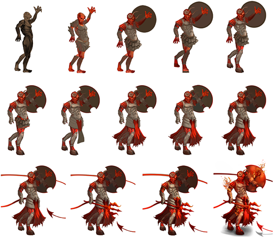 This Is 2d Drawing Of Hero Character Of The Devil With - 2d Hero Character (600x535), Png Download