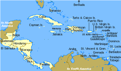 Countries Of Central America And Caribbean Regions (400x300), Png Download