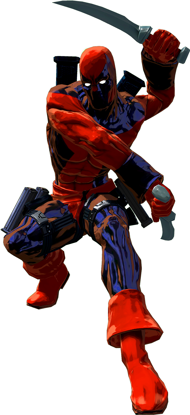 Image Deadpool 02 Png Marvel Vs Capcom Wiki Fandom - Deadpool Png Marvel Vs Capcom (679x1461), Png Download