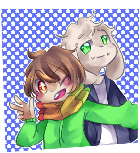Dreemurr,undertale Au - Storyswap Asriel And Chara (544x536), Png Download