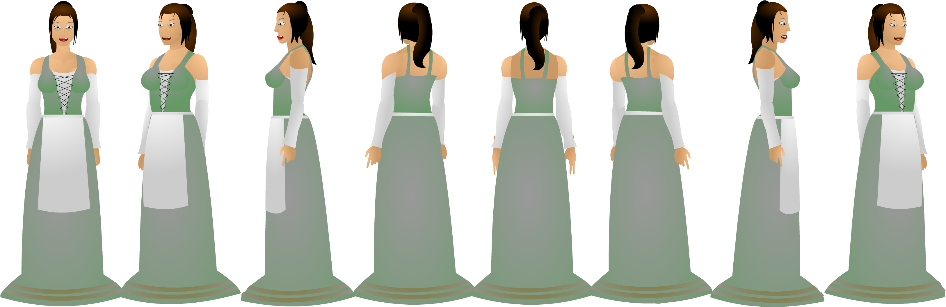 Tavern Girl Is A Character Pack By Flashcartoonlibrary - Character (3400x1200), Png Download