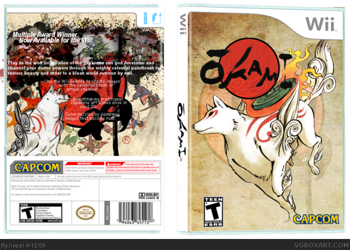 Okami Box Art Cover - Okami Wall Scroll - Amaterasu (700x499), Png Download