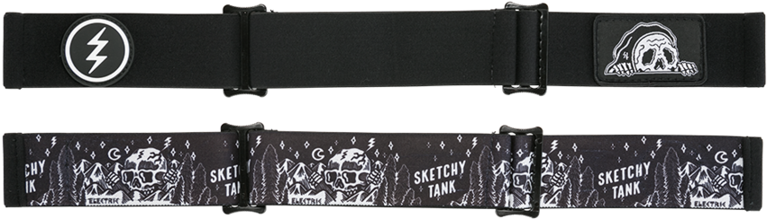 5 Gloss Black - Electric Eg3 Goggle Sketchy Tank/brose/silver Chrome, (900x270), Png Download