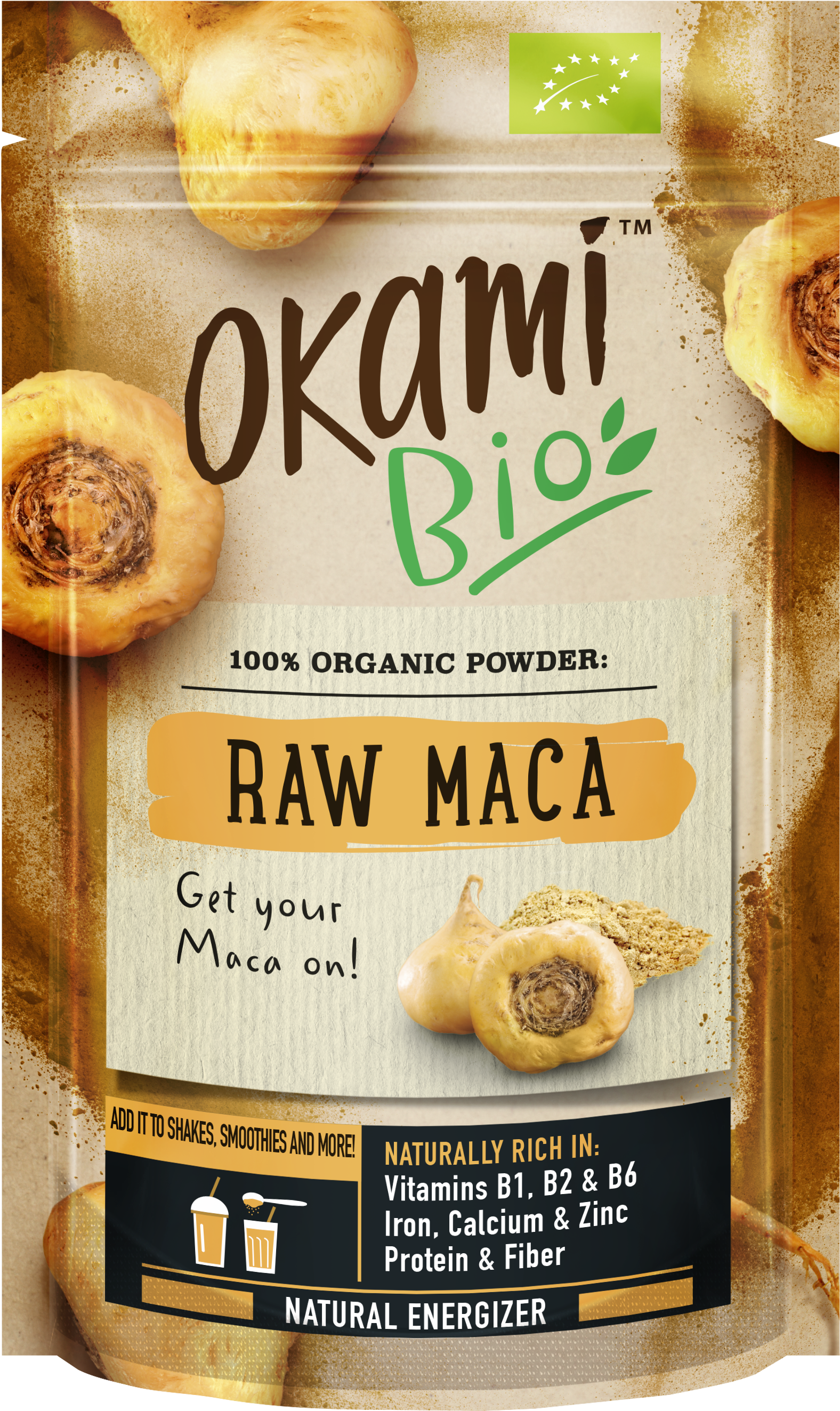 Okami Organic Maca Powder - Pomegranate Juice Powder (862x1000), Png Download
