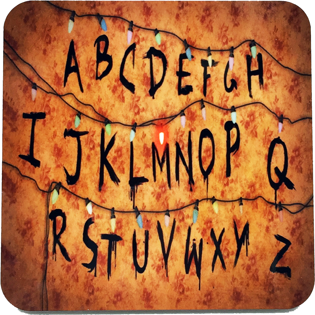 Stranger Things Alphabet Wall Drink Coaster (1500x1500), Png Download