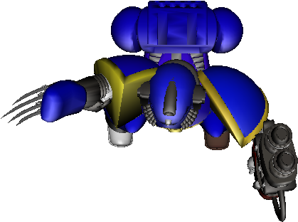 Sergeant With Power Claw And Blaster - Top Down Warhammer 40k (530x668), Png Download