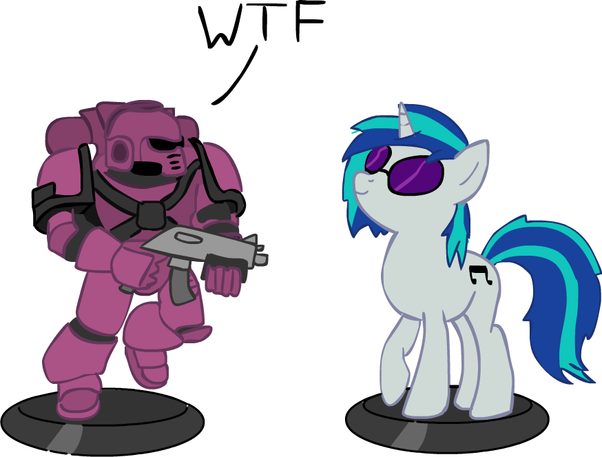 Mellowbloom, Bolter, Dj Pon-3, Miniature, Safe, Space - Meets Mlp Warhammer 40k (874x663), Png Download