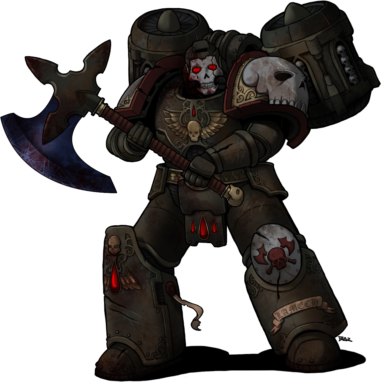 Axe, Blazbaros, Chapter Master, Imperium, Jump Pack, - Warhammer 40k Transparent (1500x1500), Png Download