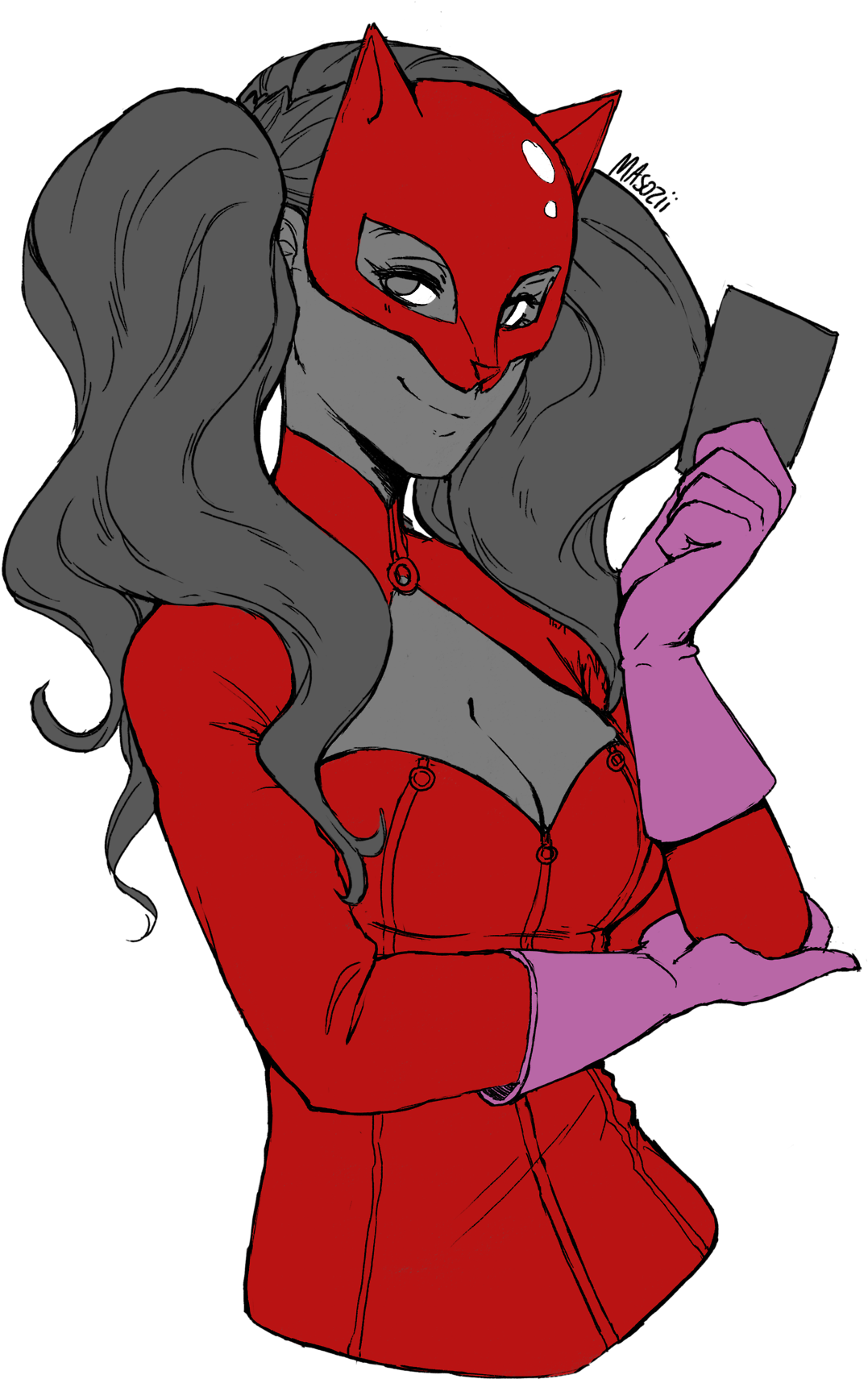 Ann Takamaki Aka Panther - Cartoon (1280x1811), Png Download