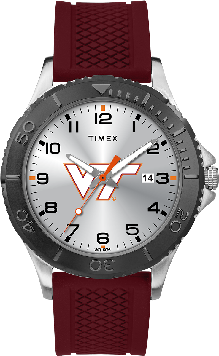 Gamer Crimson Virginia Tech Hokies - Timex Men's Quartz Watch With Black Dial Analogue Display (1000x1200), Png Download