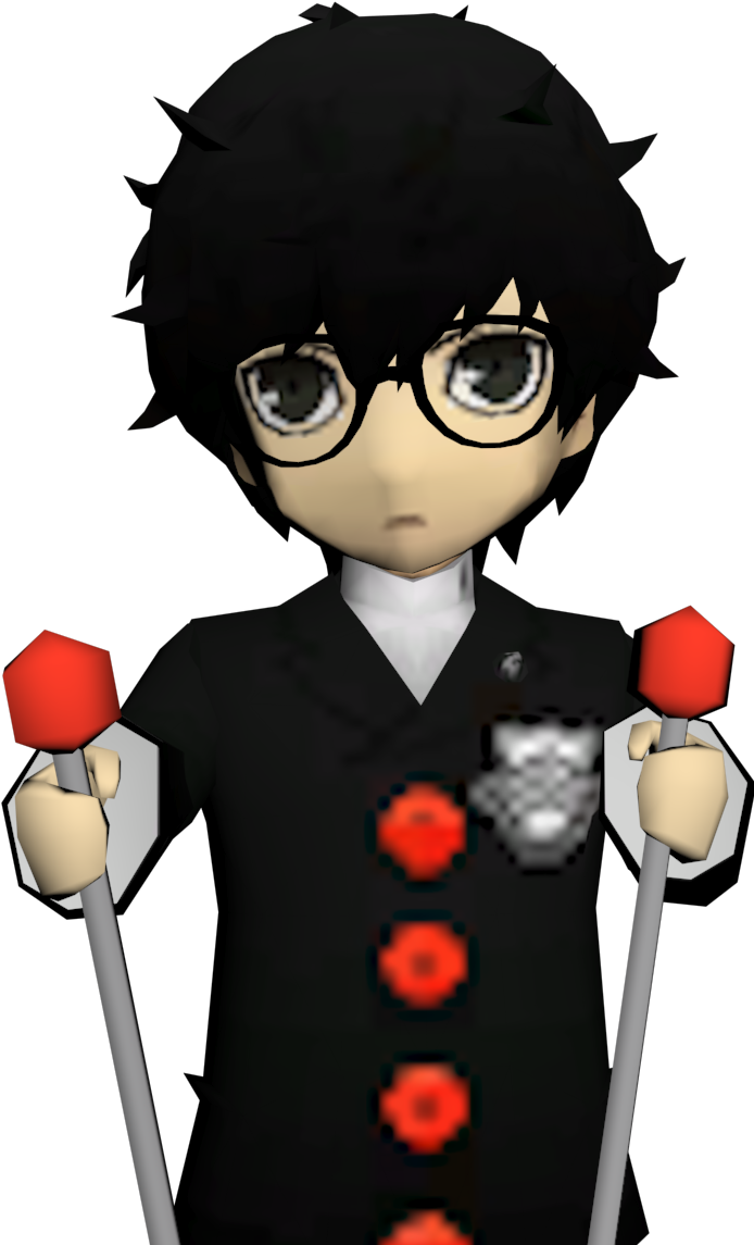Persona 5 Ren Amamiya Goro Akechi Ann Takamaki Yusuke - Persona Q 2 Models (463x750), Png Download