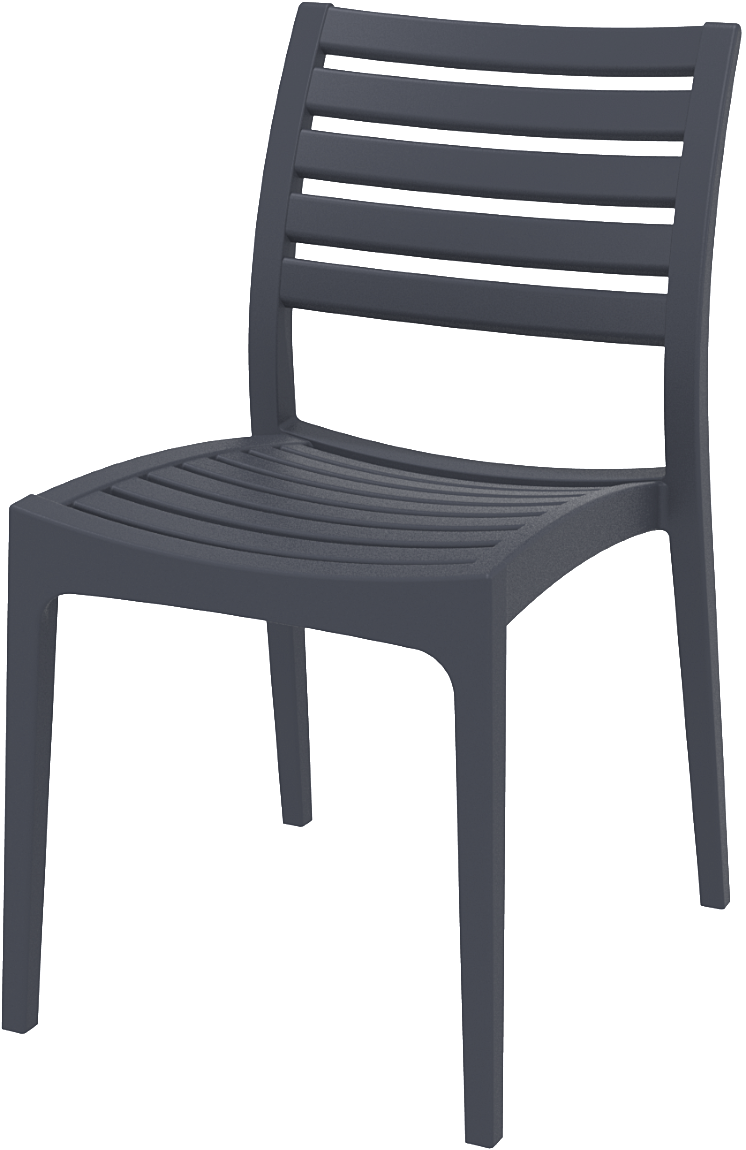 Modern Grey Stackable Thermoplastic Chair - Utestol Svart (746x1150), Png Download