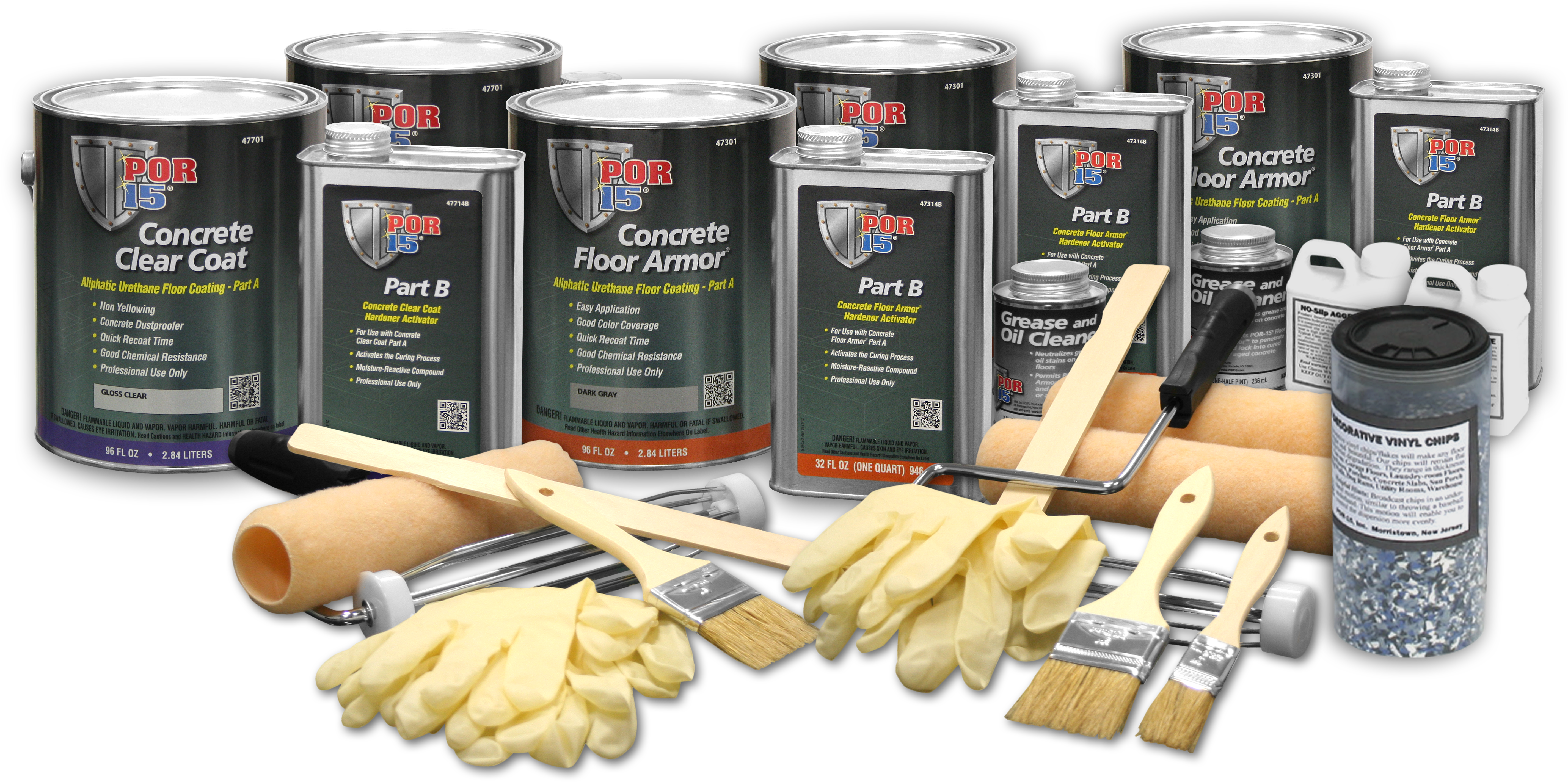 47369 Por 15 Concrete Floor Armor Deluxe Kit Dark Gray (5921x2957), Png Download