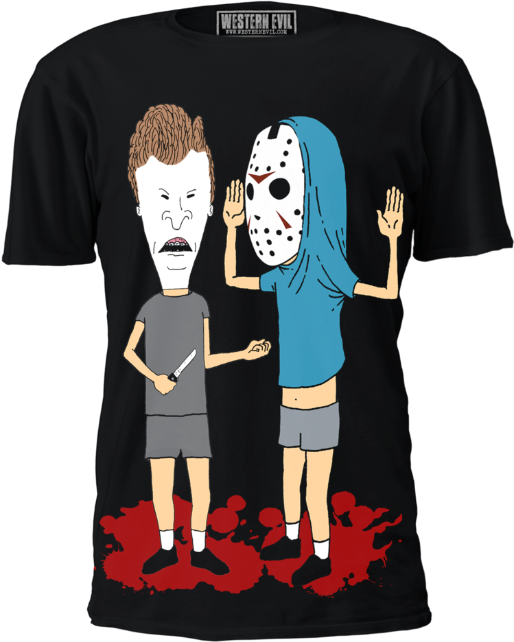 Horror Buttheads T-shirt - Beavis And Butthead Horror Shirt (787x1024), Png Download