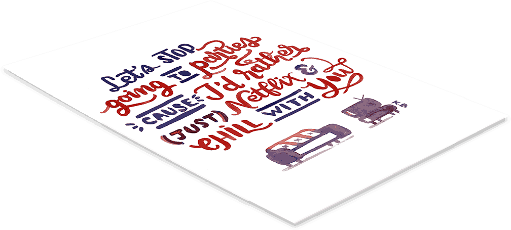 Netflix And Chill - Illustration (1080x1080), Png Download