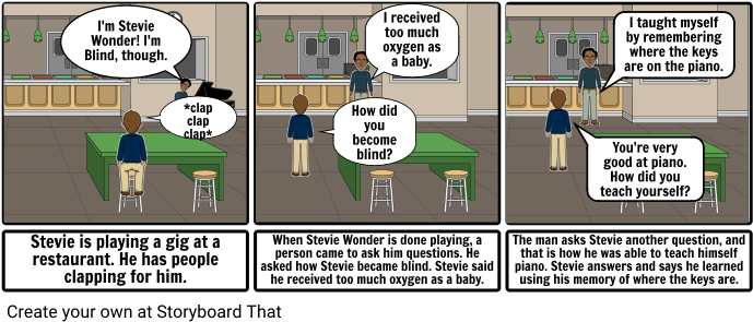 How Stevie Wonder Taught Himself - Comics (698x307), Png Download