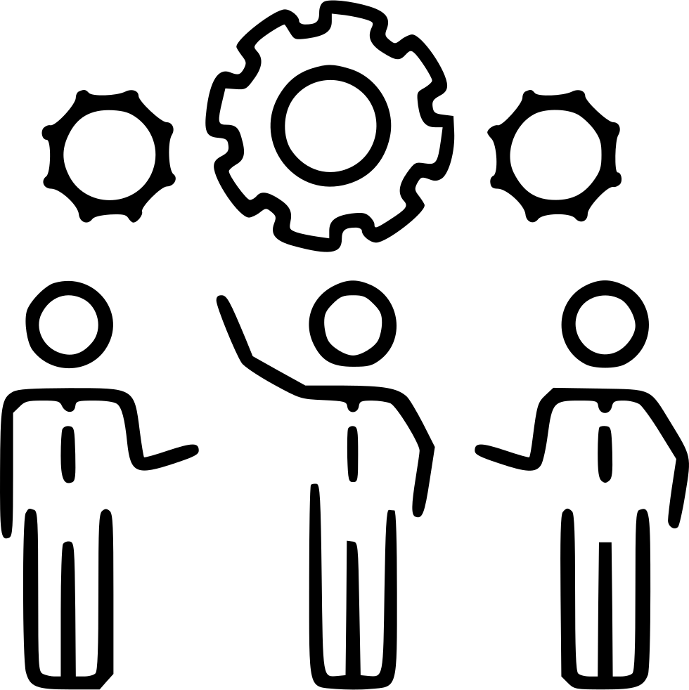 Businessmen Gears Idea Creative Organization Teamwork - Desenho Trabalho (980x982), Png Download
