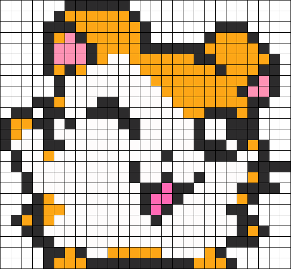 Hamtaro Perler Bead Pattern / Bead Sprite - Minecraft Hamtaro Pixel Art (568x526), Png Download