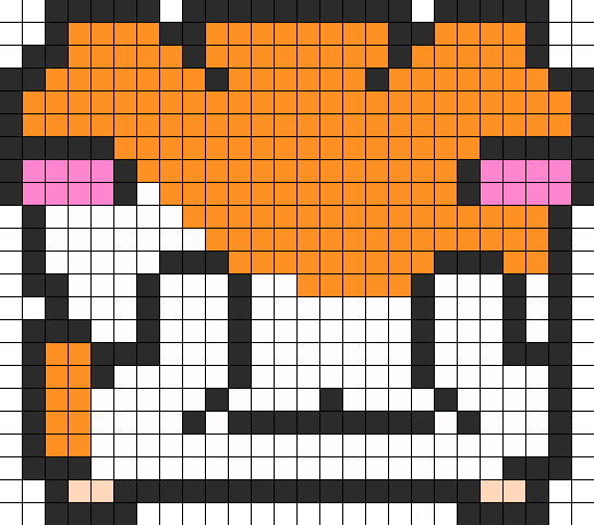 Hamtaro Kushikushi Perler Bead Pattern / Bead Sprite - Fbto (545x482), Png Download