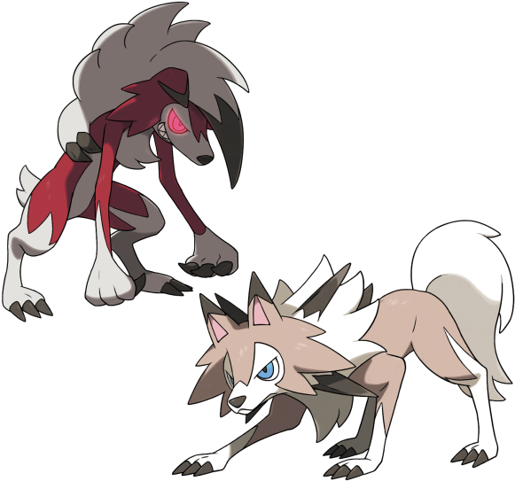 #11 - Lycanroc - Rockruff Pokemon Evolution (600x554), Png Download