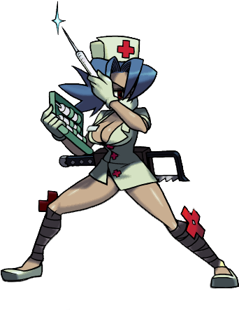But Her Character Trailer Should Be Available Shortly - Skullgirls Valentine Syringe (410x486), Png Download
