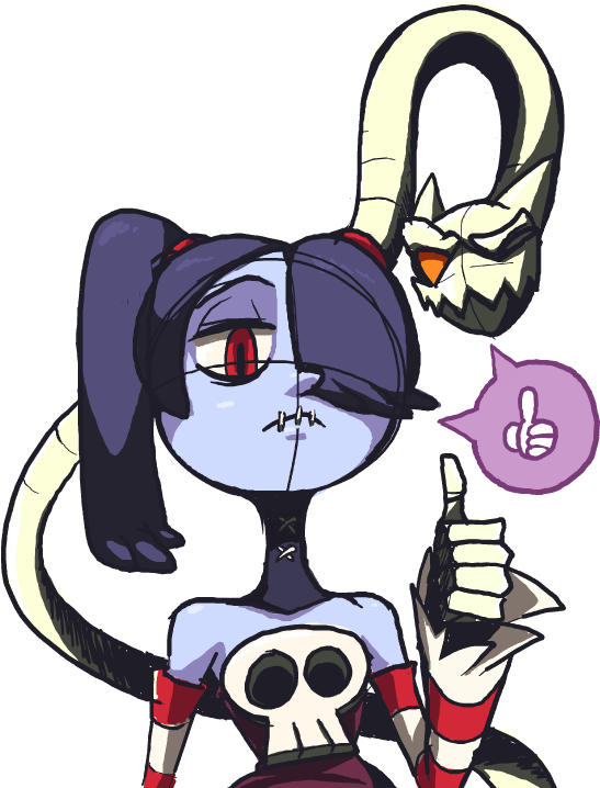 Leviathan And Squigly Drawn By Zone - Skullgirls (570x720), Png Download