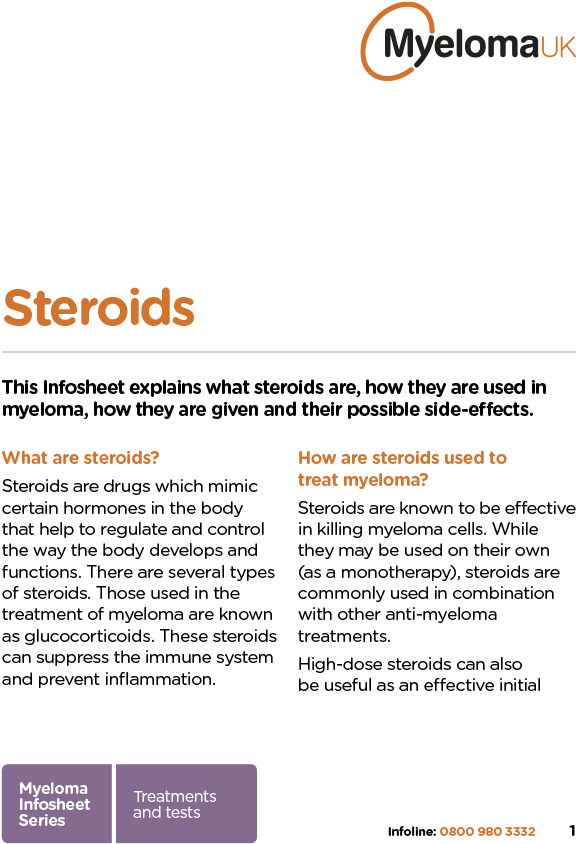 Myeloma Uk Steroids Infosheet - Myeloma Uk (666x942), Png Download