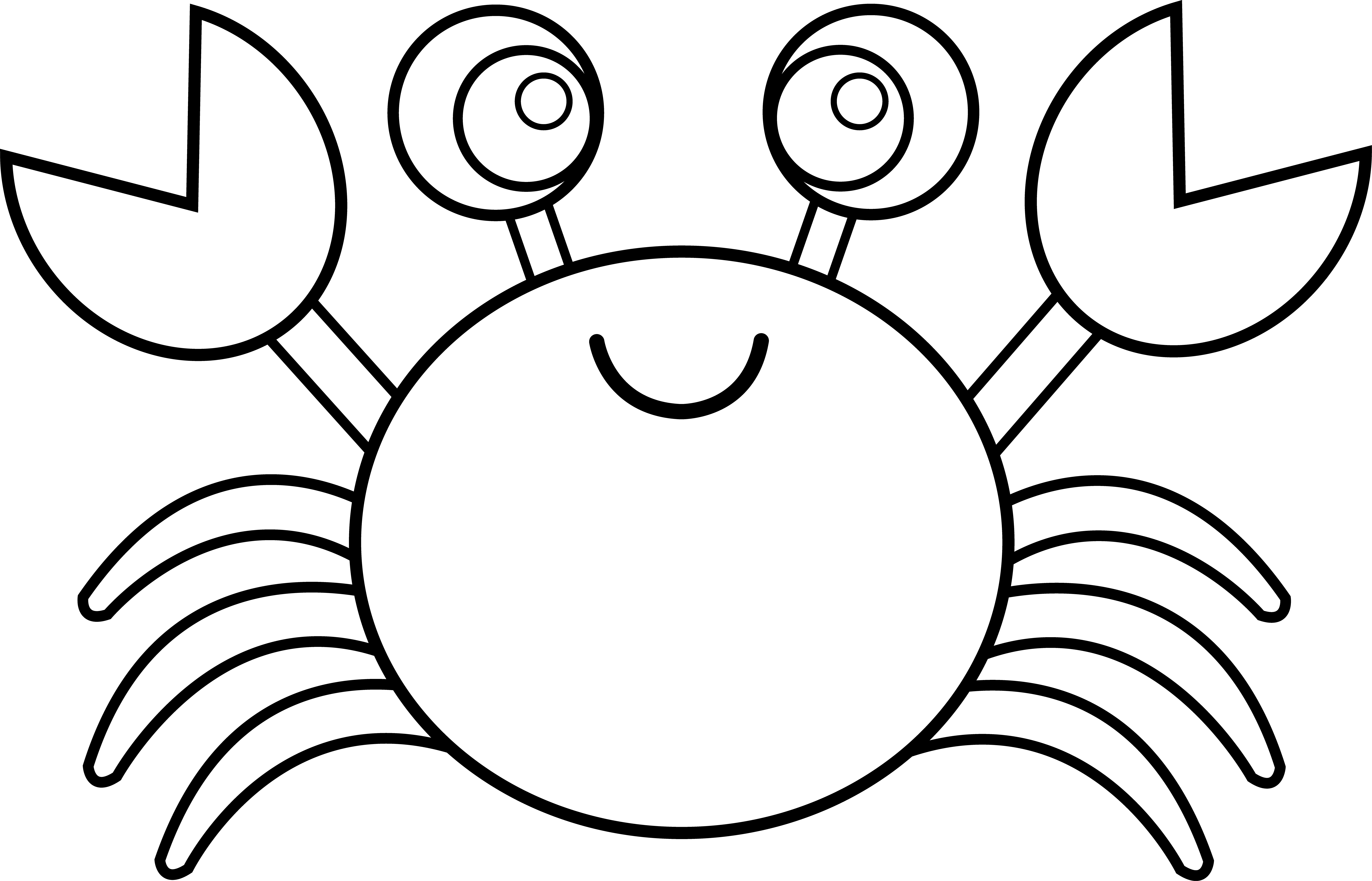 Crab Clipart Black And White Free Clipart Images - Crab Clipart Black And White (7494x4813), Png Download