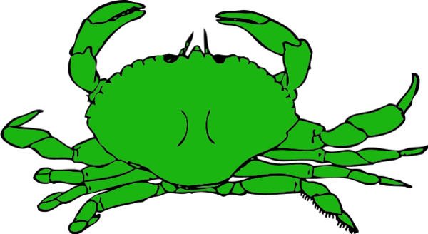 Crab With Clamps Vector Clip Art - Crab Clip Art (600x328), Png Download