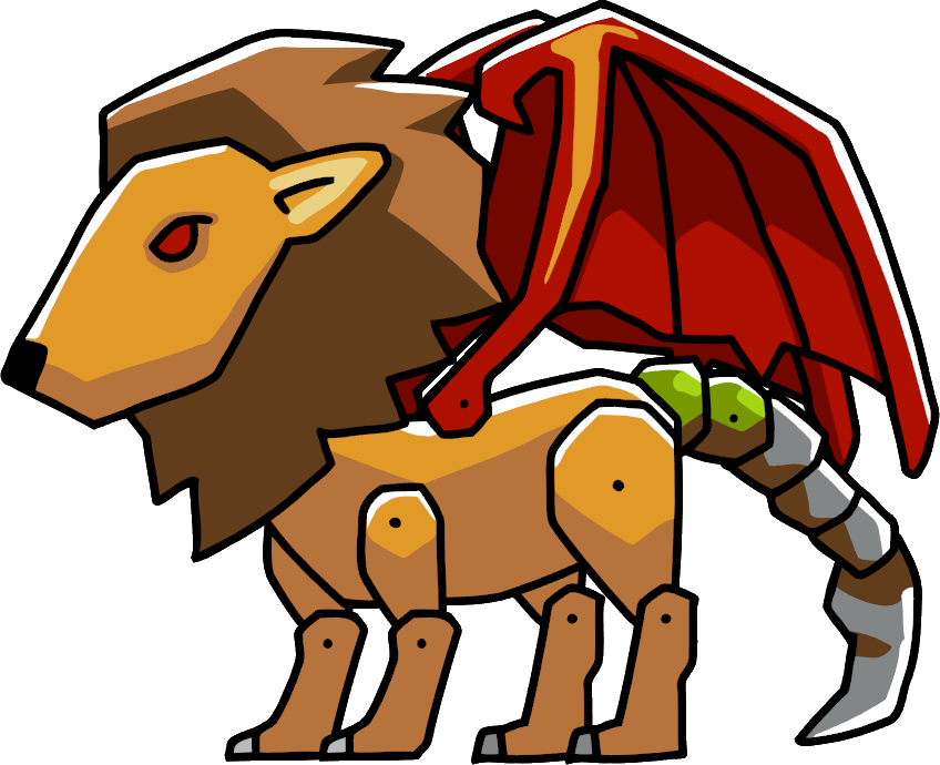 Manticore - Scribblenauts Manticore (848x690), Png Download