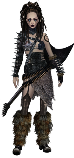 Heavy Metal Female Set - Heavy Death Metal Costume (258x535), Png Download