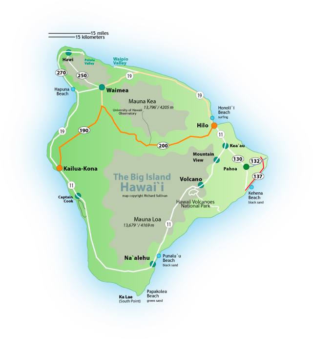 Our Big Island Restaurant Picks Map Click Hawaii Vacation, - Hawaii (743x743), Png Download