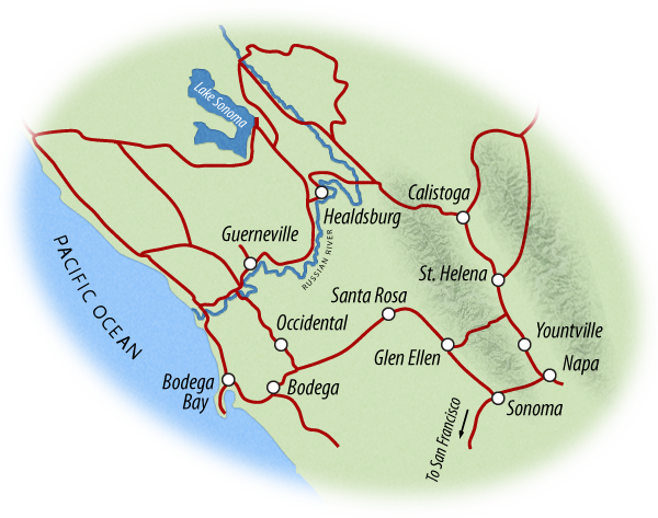 Napamastermap - Sonoma (600x473), Png Download