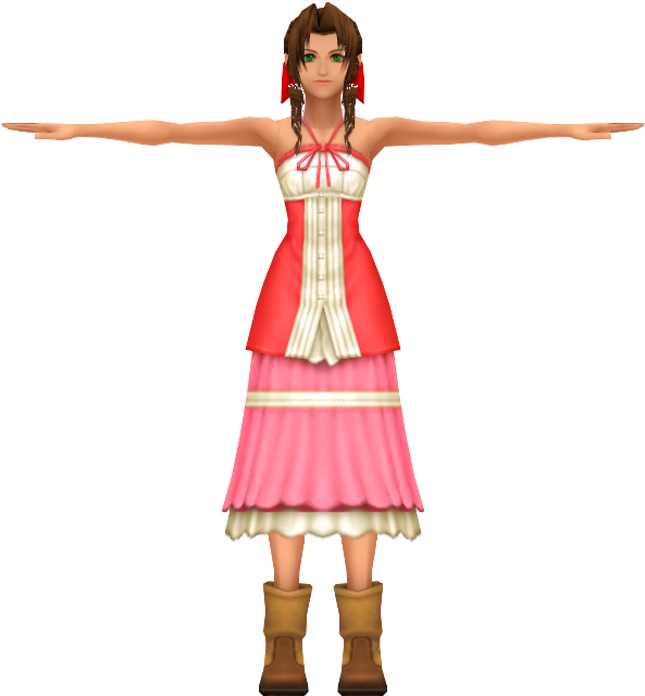 Download Zip Archive - Aerith Kingdom Hearts 2 (750x650), Png Download