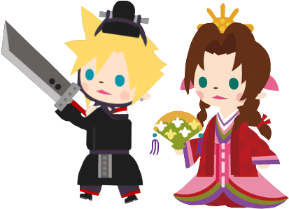 Cloud X Aerith - Final Fantasy Vii (500x500), Png Download