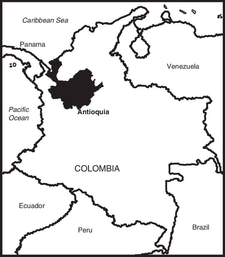 Map Showing The Geographic Location Of The Study Area - Map Of Colombia (785x898), Png Download