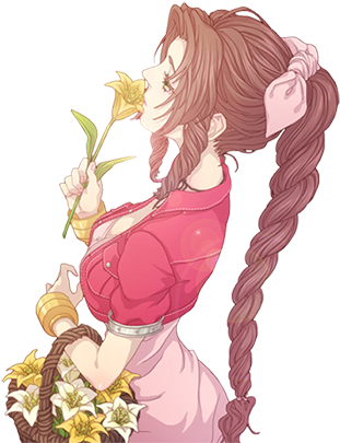 Back @ Aerith - Final Fantasy Aerith Fan Art (350x420), Png Download